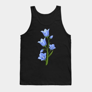 Balloon Flower - Blue Flowers Floral Art - Hand Painted Tank Top